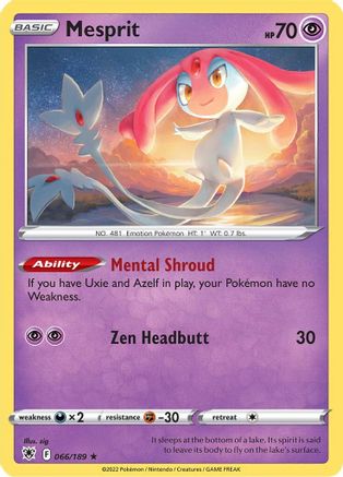 Mesprit (66)/189 Holo Rare Reverse Holofoil