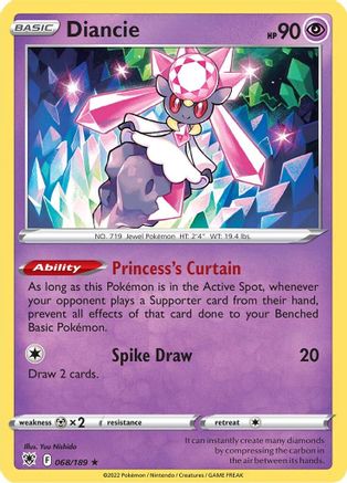 Diancie (68)/189 Holo Rare Holofoil