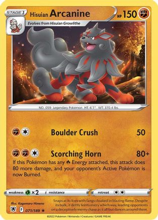 Hisuian Arcanine (71)/189 Rare