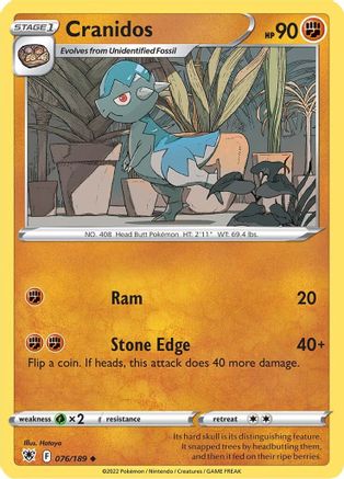 Cranidos (76)/189 Uncommon Reverse Holofoil