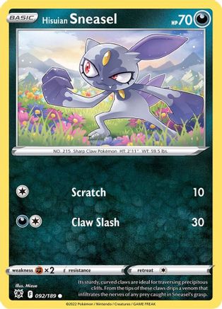 Hisuian Sneasel (92)/189 Common Reverse Holofoil