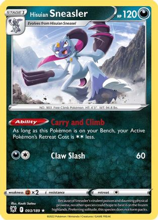 Hisuian Sneasler (93)/189 Holo Rare Holofoil