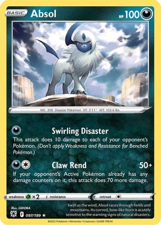 Absol (97)/189 Holo Rare Reverse Holofoil