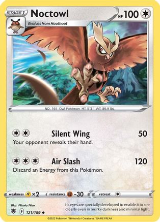 Noctowl (121)/189 Uncommon Reverse Holofoil