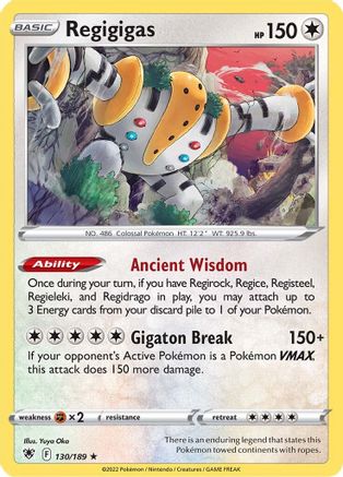 Regigigas (130)/189 Holo Rare Holofoil