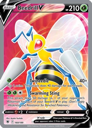 Beedrill V (Full Art) (160)/189 Ultra Rare Holofoil