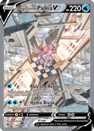 Origin Forme Palkia V (Alternate Full Art) (167)/189 Ultra Rare Holofoil