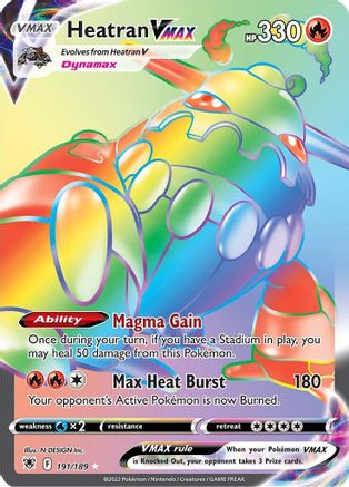 Heatran VMAX (Secret) (191)/189 Secret Rare Holofoil
