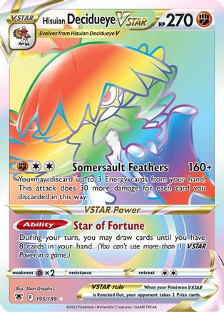 Hisuian Decidueye VSTAR (Secret) (195)/189 Secret Rare Holofoil