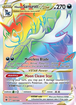 Hisuian Samurott VSTAR (Secret) (197)/189 Secret Rare Holofoil