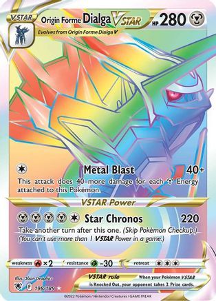 Origin Forme Dialga VSTAR - 198/189 (Secret) (198)/189 Secret Rare Holofoil