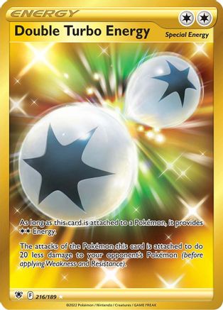Double Turbo Energy (Secret) (216)/189 Secret Rare Holofoil