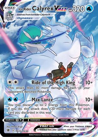 Ice Rider Calyrex VMAX (TG15)/30 Ultra Rare Holofoil