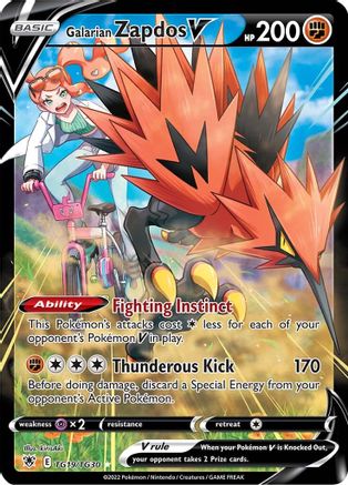Galarian Zapdos V (TG19)/30 Ultra Rare Holofoil