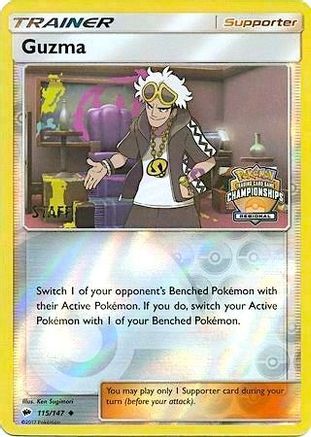 Guzma - 115/147 (Regional Championships) [Staff] (115) Promo Reverse Holofoil