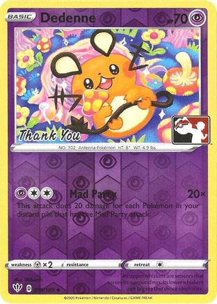 Dedenne - 78/189 (Pokemon League) [Thank You] (78) Promo Reverse Holofoil
