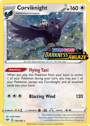 Corviknight - 156/189 (Darkness Ablaze Stamped) (156) Promo Holofoil