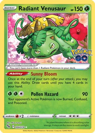 Radiant Venusaur (4)/78 Radiant Rare Holofoil