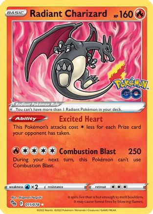 Radiant Charizard (11)/78 Radiant Rare Holofoil