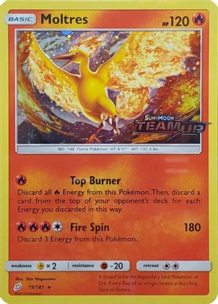 Moltres - 19/181 (Team Up Stamped) (19) Promo Holofoil