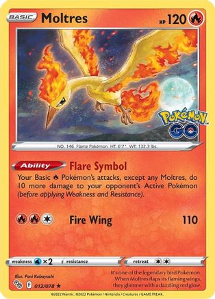 Moltres (12)/78 Holo Rare Reverse Holofoil