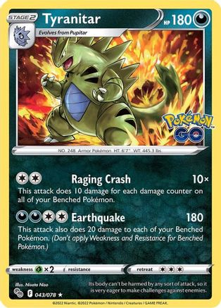 Tyranitar (43)/78 Holo Rare Reverse Holofoil