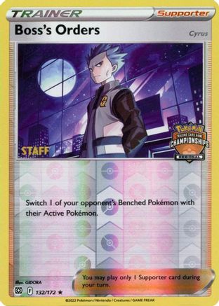 Boss's Orders - 132/172 (Regional Championships) [Staff] (132) Promo Reverse Holofoil