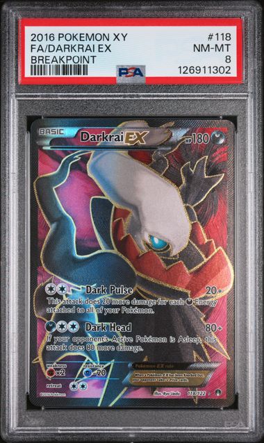 PSA 8 Darkrai #118 XY Breakpoint (Cabinet)