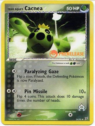 Team Aqua's Cacnea - 24/95 (Prerelease) (24) Promo Holofoil