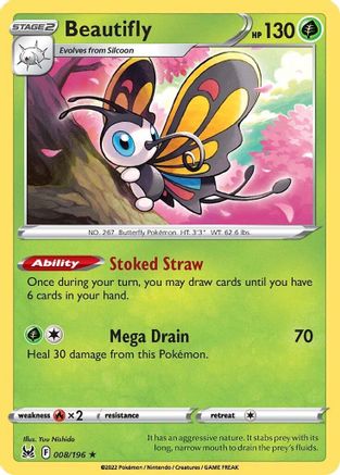 Beautifly (8)/196 Holo Rare Reverse Holofoil