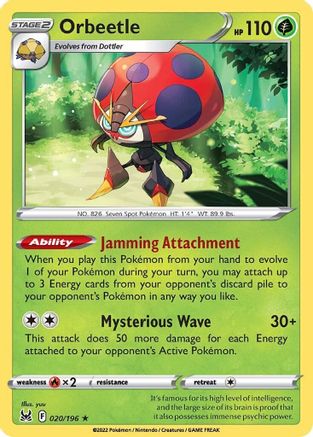 Orbeetle (20)/196 Holo Rare Reverse Holofoil