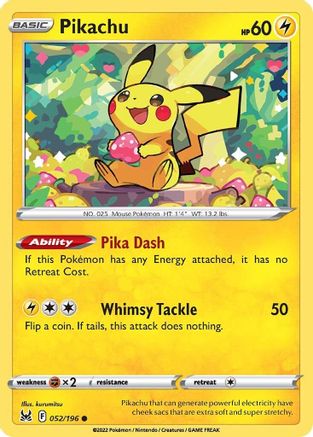 Pikachu (52)/196 Common Reverse Holofoil