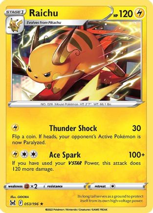 Raichu (53)/196 Rare Reverse Holofoil