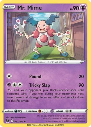 Mr. Mime (67)/196 Rare Reverse Holofoil