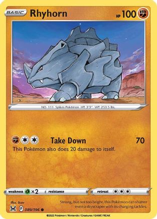 Rhyhorn (89)/196 Common Reverse Holofoil