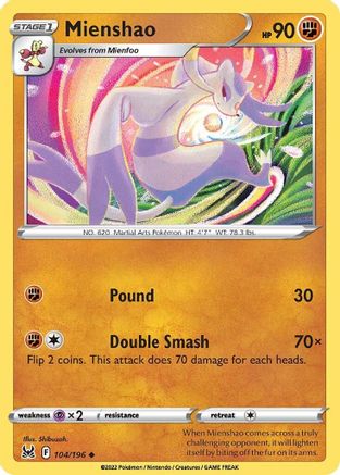 Mienshao (104)/196 Uncommon Reverse Holofoil