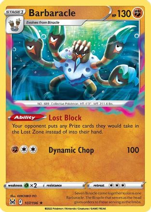 Barbaracle (107)/196 Holo Rare Reverse Holofoil