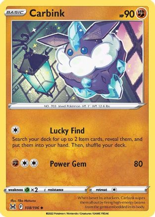 Carbink (108)/196 Uncommon Reverse Holofoil