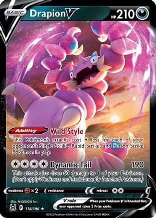 Drapion V (118)/196 Ultra Rare Holofoil
