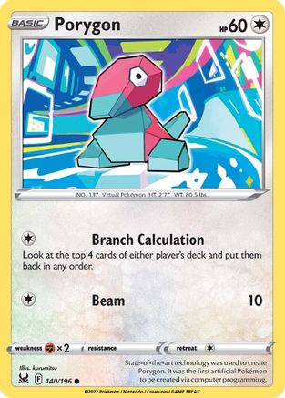 Porygon (140)/196 Common Reverse Holofoil