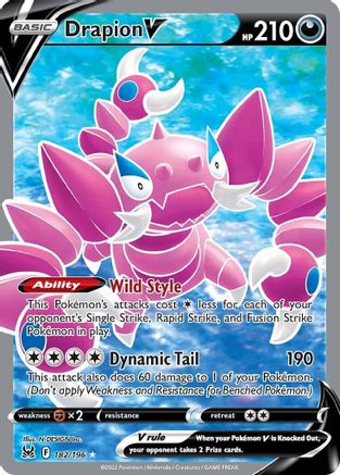 Drapion V (Full Art) (182)/196 Ultra Rare Holofoil
