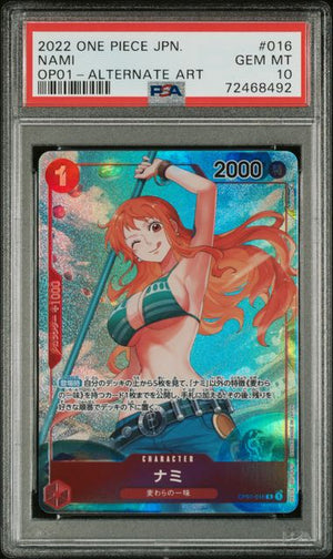 PSA 10 Nami ROMANCE DAWN OP01-016 JPN (cabinet-NM)