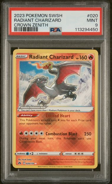 PSA 9 Charizard #20 Crown Zenith (Cabinet)