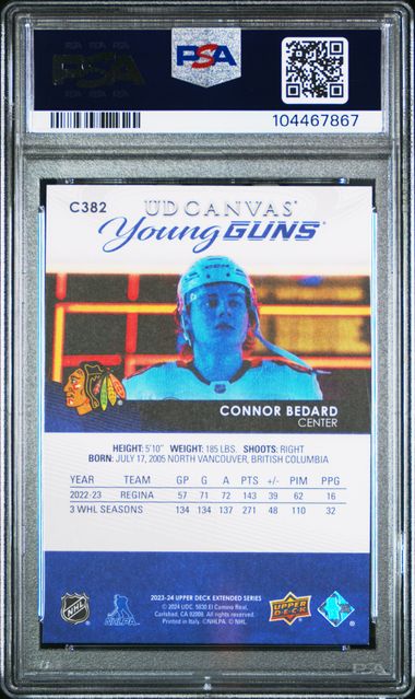 PSA 9 Bedard #C382 UD Canvas Young guns (Cabinet)