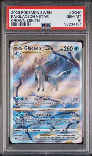 PSA 10 Glaceon Vstar gg40/gg70 Crown Zenith (Cabinet)
