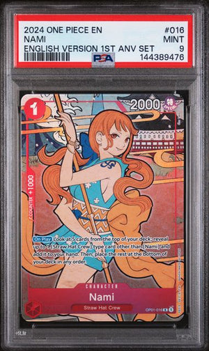 PSA 9 Nami #16 English 1st Anniversary Set (Cabinet)