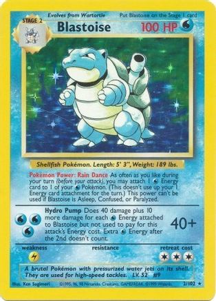 Blastoise (2)/102 Holo Rare Holofoil