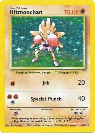 Hitmonchan (7)/102 Holo Rare Holofoil
