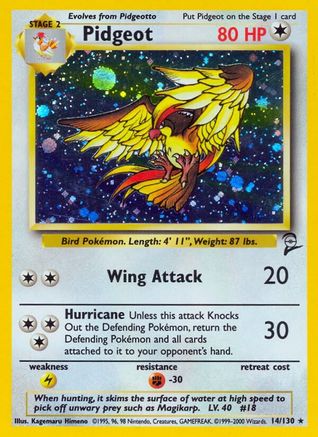 Pidgeot (14)/130 Holo Rare Holofoil