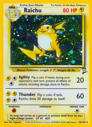 Raichu (16)/130 Holo Rare Holofoil